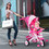 Costway 73450219 4-in-1 Detachable Baby Stroller Tricycle with Round Canopy -Pink
