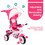 Costway 73450219 4-in-1 Detachable Baby Stroller Tricycle with Round Canopy -Pink