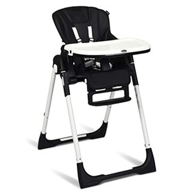 Costway 94823675 Foldable High chair with Multiple Adjustable Backrest-Black