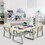 Costway 05629814 Kids Table and 2 Chairs Set with Storage Shelf-White