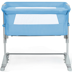 Costway 17095468 Travel Portable Baby Bed Side Sleeper  Bassinet Crib with Carrying Bag-Blue