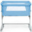 Costway 17095468 Travel Portable Baby Bed Side Sleeper  Bassinet Crib with Carrying Bag-Blue