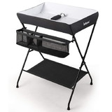 Costway 49631025 Portable Infant Changing Station Baby Diaper Table with Safety Belt-Black