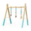 Costway 58964023 Portable 3 Wooden Newborn Baby Exercise Activity Gym Teething Toys Hanging Bar-Blue