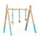 Costway 58964023 Portable 3 Wooden Newborn Baby Exercise Activity Gym Teething Toys Hanging Bar-Blue