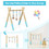 Costway 58964023 Portable 3 Wooden Newborn Baby Exercise Activity Gym Teething Toys Hanging Bar-Blue