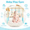 Costway 58964023 Portable 3 Wooden Newborn Baby Exercise Activity Gym Teething Toys Hanging Bar-Blue