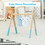 Costway 58964023 Portable 3 Wooden Newborn Baby Exercise Activity Gym Teething Toys Hanging Bar-Blue