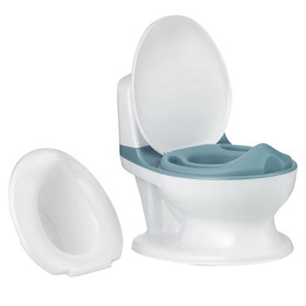 Costway 25183706 Kids Realistic Flushing Sound Lighting Potty Training Transition Toilet -Blue