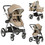 Costway 82596731 Folding Aluminum Baby Stroller Baby Jogger with Diaper Bag-Beige