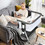 Costway 13042568 Adjustable Baby Bedside Crib with Large Storage-Dark Gray