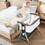 Costway 13042568 Adjustable Baby Bedside Crib with Large Storage-Dark Gray