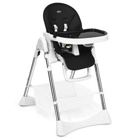 Costway 82314965 Foldable High Chair with Large Storage Basket -Black