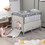 Costway 48972316 5-in-1  Portable Baby Beside Sleeper Bassinet Crib Playard with Diaper Changer-Beige