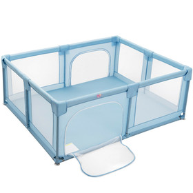 Costway 86423759 Baby Playpen Extra Large Kids Activity Center Safety Play-Blue
