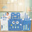 Costway 81207945 16-Panel Foldable Baby Playpen Kids Activity Centre-Blue