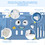 Costway 81207945 16-Panel Foldable Baby Playpen Kids Activity Centre-Blue
