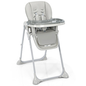 Costway 82397501 Baby Convertible High Chair with Wheels-Gray