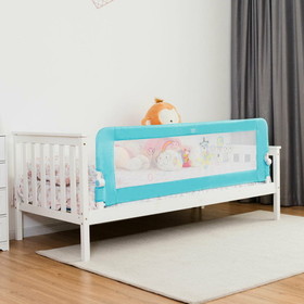 Costway 10632745 69" Breathable Baby Toddlers Bed Rail Guard Safety Swing Down-Blue