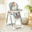 Costway 83761954 Folding Baby High Dining Chair with 6-Level Height Adjustment-Gray