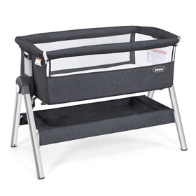 Costway 81324975 Portable Baby Bedside Sleeper with Adjustable Heights and Angle-Gray