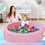 Costway 13725948 Large Round Foam Ball Pit with PU Surface and 50 Balls-Pink