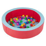 Costway 13725948 Large Round Foam Ball Pit with PU Surface and 50 Balls-Red