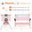Costway 84632507 Baby Bassinet Bedside Sleeper with Storage Basket and Wheel for Newborn-Pink