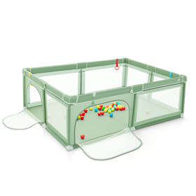 Costway 68749513 Extra-Large Safety Baby Fence with 50 Ocean Balls-Green