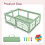 Costway 68749513 Extra-Large Safety Baby Fence with 50 Ocean Balls-Green