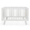 Costway 19267538 Rubber Wood Baby Crib with Adjustable Mattress Heights and Guardrails-White