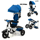 Costway 92518364 Folding Tricycle Baby Stroller with Reversible Seat and Adjustable Canopy-Blue