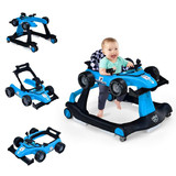 Costway 18524739 4-in-1 Foldable Activity Push Walker with Adjustable Height-Blue