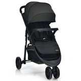 Costway 14327856 Baby Jogging Stroller with Adjustable Canopy for Newborn-Black