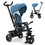Costway 34075612 4-in-1 Baby Tricycle Toddler Trike with Convertible Seat-Blue
