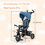 Costway 34075612 4-in-1 Baby Tricycle Toddler Trike with Convertible Seat-Blue