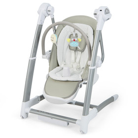 Costway 85943267 Baby Folding High Chair with 8 Adjustable Heights and 5 Recline Backrest-Gray