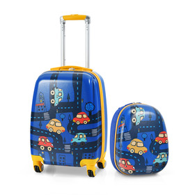 Costway 34089617 2 Pieces Kids Luggage Set with Backpack and Suitcase for Travel