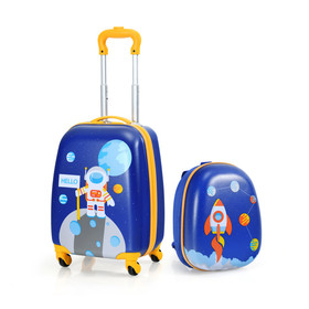Costway 05473168 2 Pieces Kids Luggage Set with Backpack and Suitcase for Travel