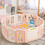 Costway 78460325 16 Panels Baby Safety Playpen with Drawing Board-Pink