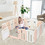 Costway 78460325 16 Panels Baby Safety Playpen with Drawing Board-Pink