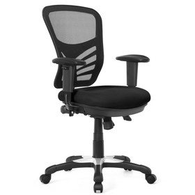 Costway 54620781 Ergonomic Mesh Office Chair with Adjustable Back Height and Armrests-Black