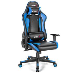 Costway 05894631 Gaming Chair Adjustable Swivel Racing Style Computer Office Chair-Blue