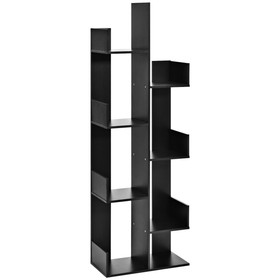 Costway 32806415 8-Tier Bookshelf Bookcase with 8 Open Compartments Space-Saving Storage Rack -Black