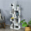 Costway 32806415 8-Tier Bookshelf Bookcase with 8 Open Compartments Space-Saving Storage Rack -White