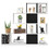 Costway 79162534 5-Tier Bookshelf Corner Ladder Bookcase with Storage Rack-Black & White