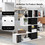 Costway 79162534 5-Tier Bookshelf Corner Ladder Bookcase with Storage Rack-Black & White