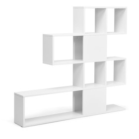 Costway 79162534 5-Tier Bookshelf Corner Ladder Bookcase with Storage Rack-White