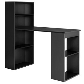 Costway 46708931 Computer Desk Writing Workstation Office with 6-Tier Storage Shelves-Black