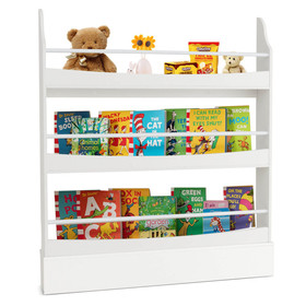 Costway 31842579 3-Tier Bookshelf with 2 Anti-Tipping Kits for Books and Magazines-White